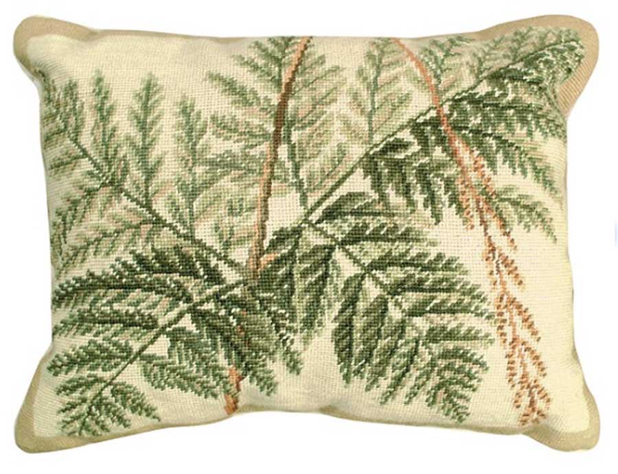 Fern Needlepoint / Petit Point Accent Pillow - 102