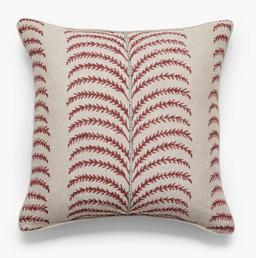 Palm Reversible Linen Accent Pillow - Ox