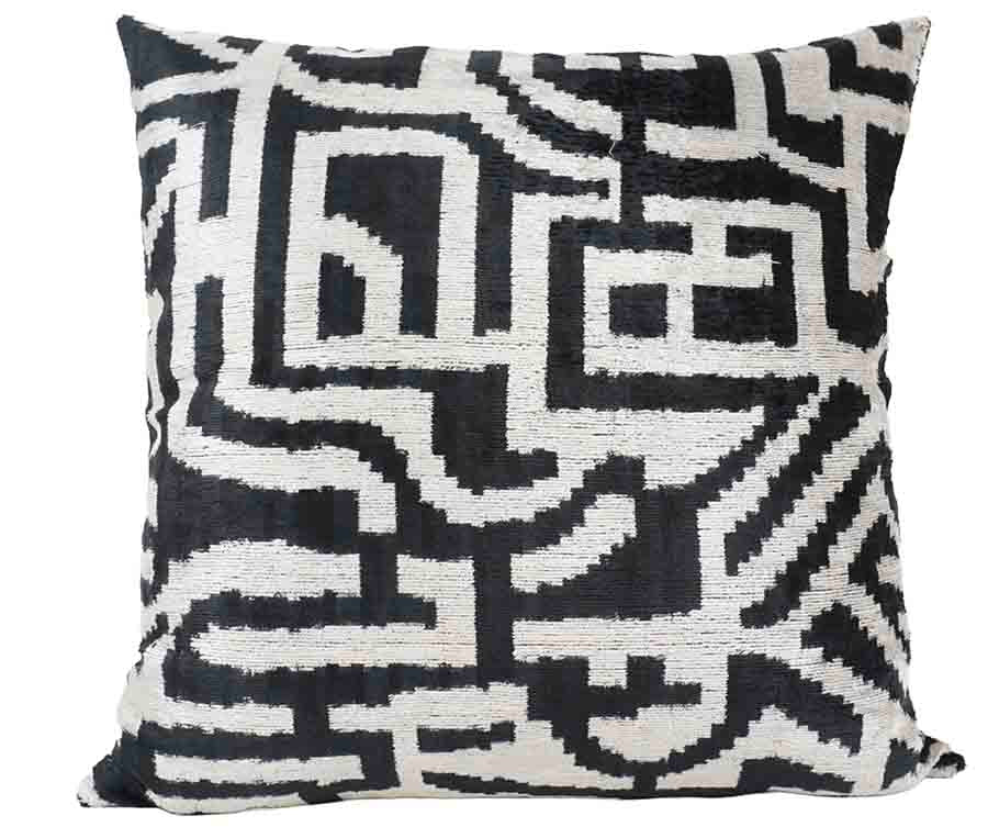Santino Silk Velvet Tribal Ikat Euro Pillow