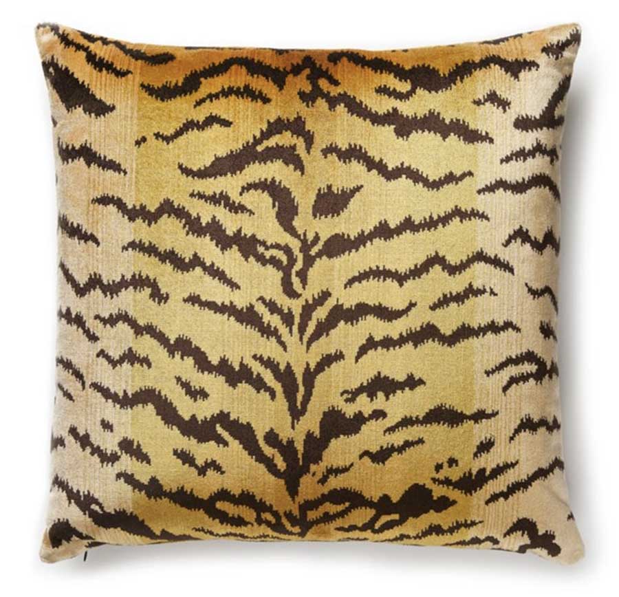 Scalamandre Tigre Silk Velvet Accent Pillow