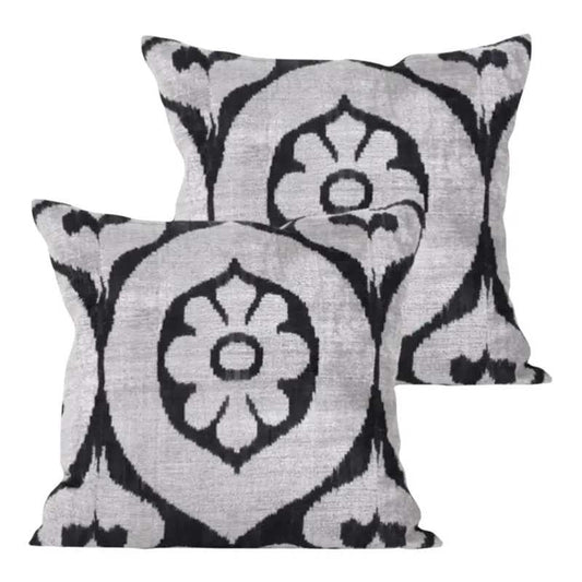 Allary Ikat Velvet Throw Pillow