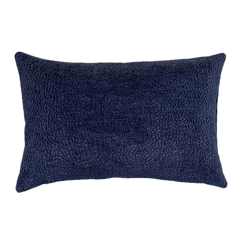 Navy Blue Reversible Boucle Accent Pillow