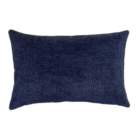 Navy Blue Reversible Boucle Accent Pillow