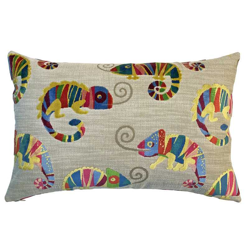 Reversible Chameleon Cut Velvet Accent Lumbar Pillow