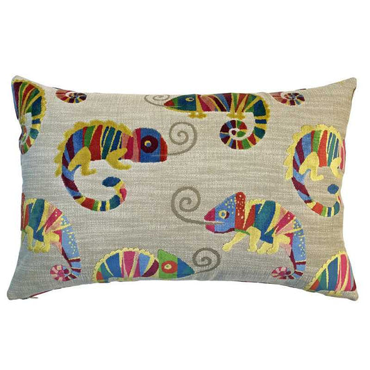 Reversible Chameleon Cut Velvet Accent Lumbar Pillow