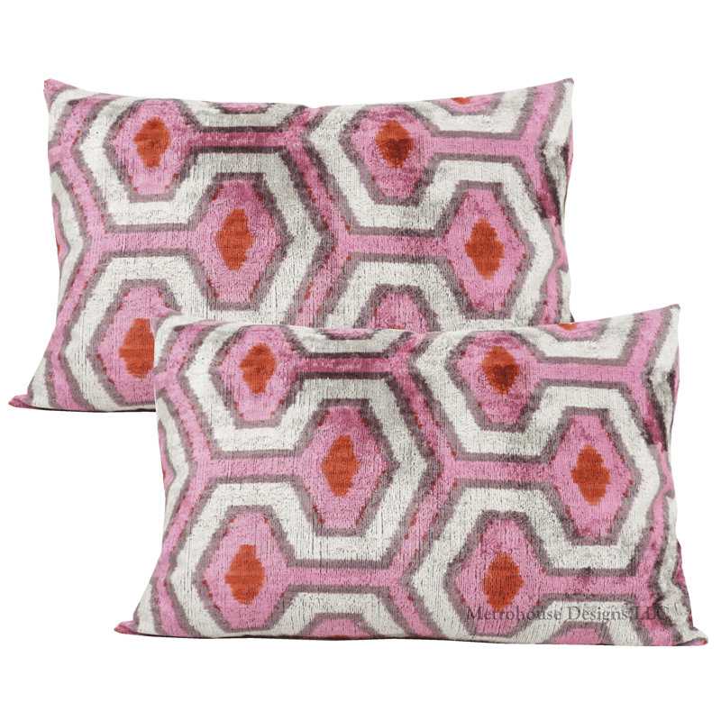 Ikat Velvet Throw Pillow (Set of 2)