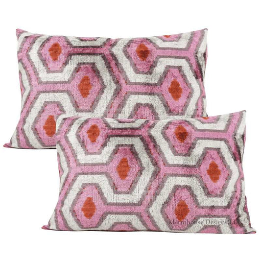 Ikat Velvet Throw Pillow (Set of 2)