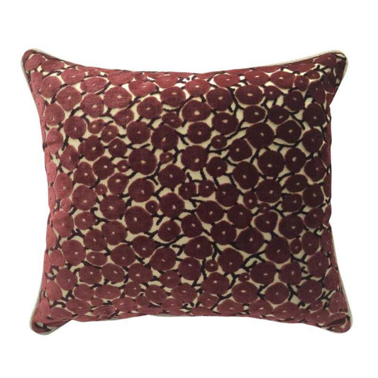 Clarence House Poppies Velvet Throw Pillow