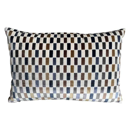 Checkered Velvet Reversible Pillow