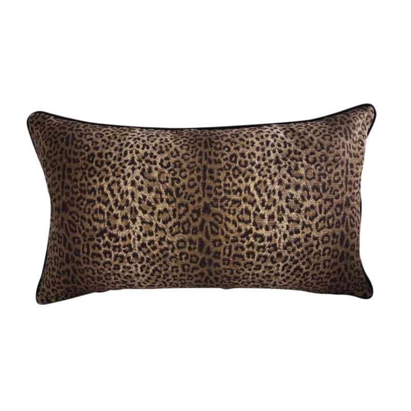 Leopard Print Cotton Accent Pillow
