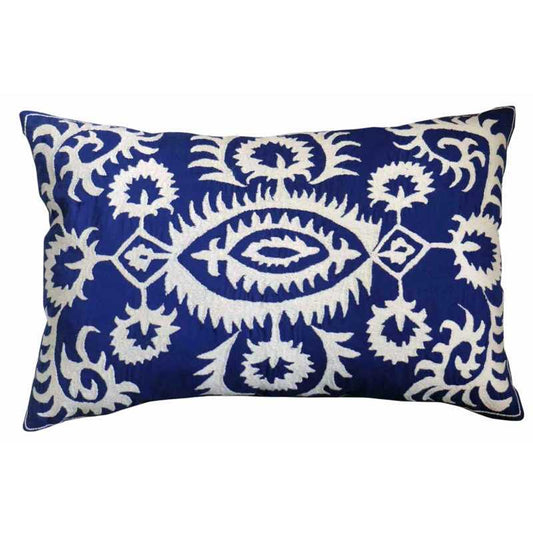 Embroidered Cotton Throw Pillow