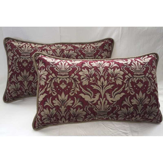Damask Cotton Throw Pillow (Set of 2)