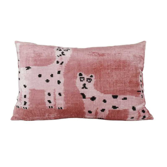 Pink Silk Velvet Animal Accent Pillow