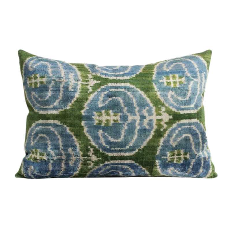 Ottis Ikat Velvet Throw Pillow