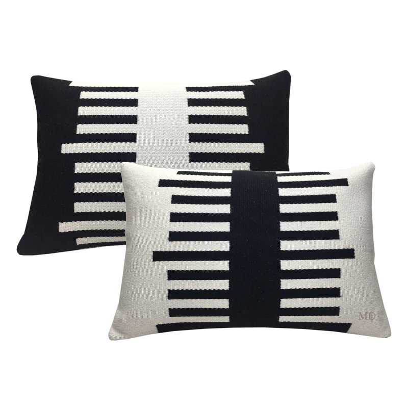 Houndstooth Cotton Accent Pillows (Set of 2)