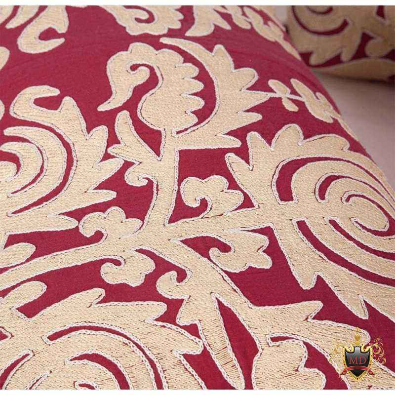 Vintage Samarkand Embroidered Cotton Pillow