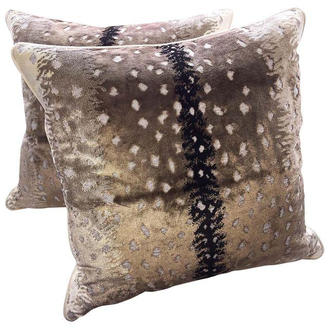 Stark Antelope Velvet Accent Pillow - Fawn