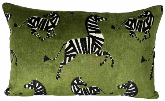 Zebra Velvet Accent Pillow