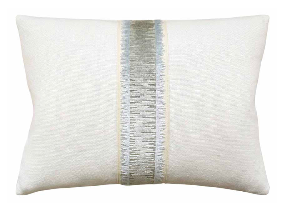 Designer Lumbar Accent Pillow - Seaglass Fabric Tape