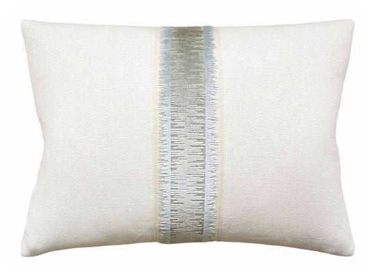 Designer Lumbar Accent Pillow - Seaglass Fabric Tape