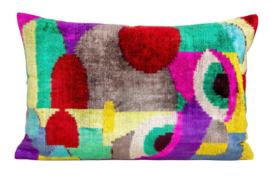Cocalico Ikat Velvet Throw Pillow