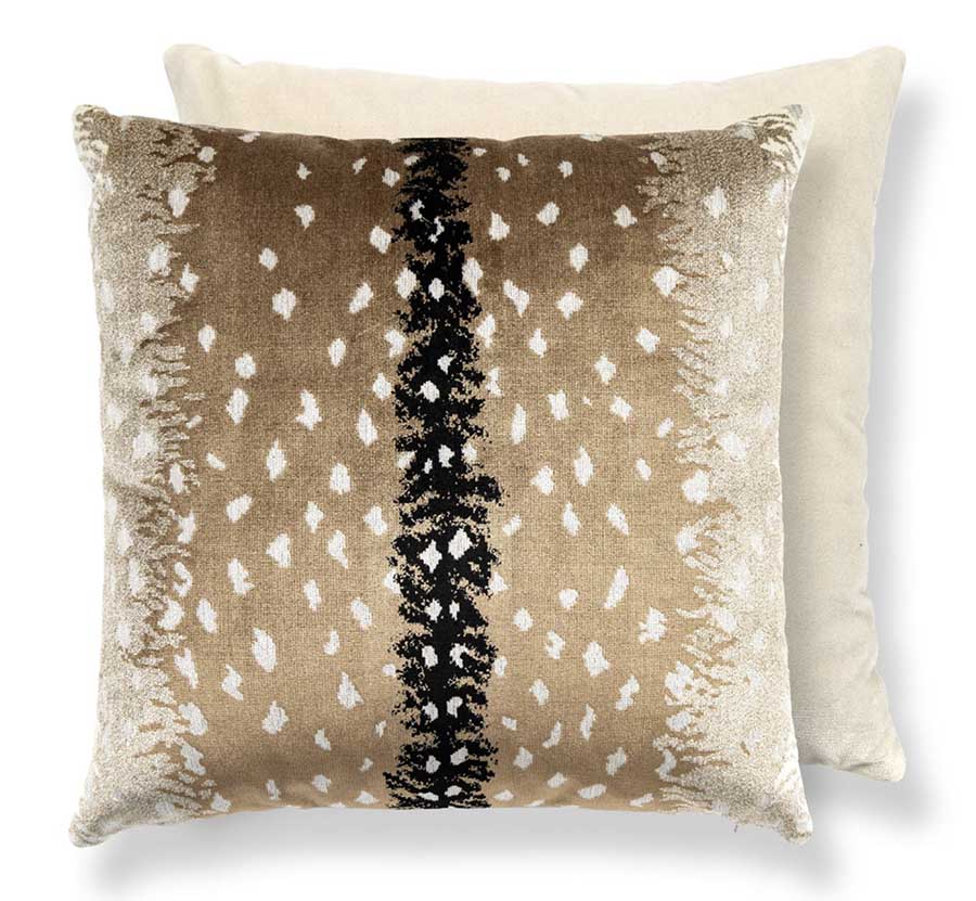 Stark Antelope Velvet Accent Pillow - Fawn