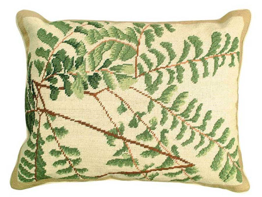 Fern Needlepoint / Petit Point Accent Pillow - 101