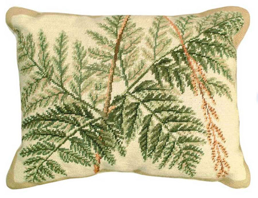 Fern Needlepoint / Petit Point Accent Pillow - 102