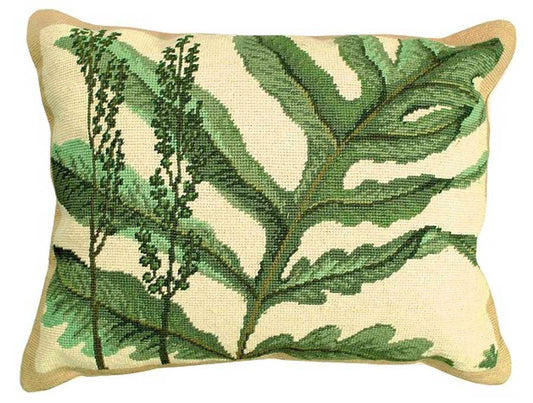 Fern Needlepoint / Petit Point Accent Pillow - 104