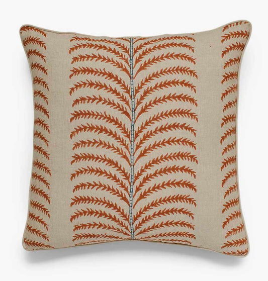Palm Reversible Linen Accent Pillow - Mango