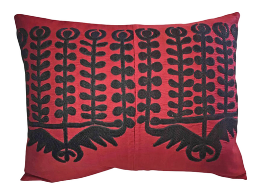 Vintage Embroidered Bract Suzani Pillow