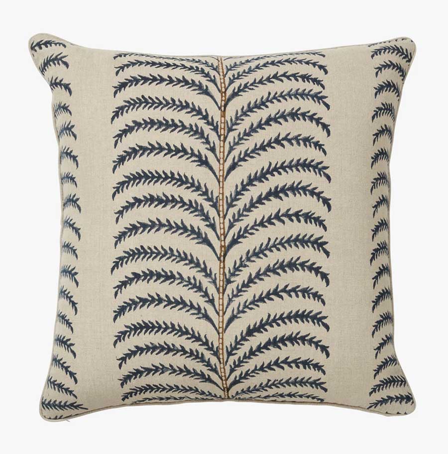 Palm Reversible Accent Pillow - Navy