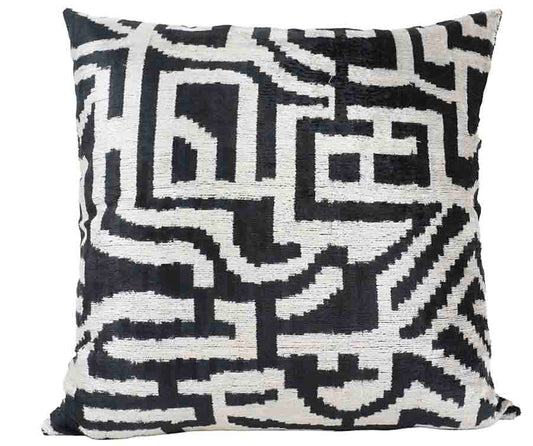 Santino Silk Velvet Tribal Ikat Euro Pillow