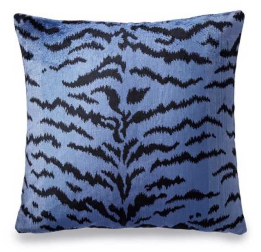 Scalamandre Silk Velvet Accent Pillow - Blues