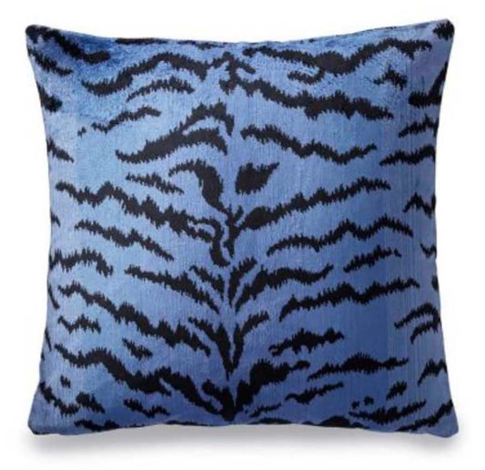 Scalamandre Silk Velvet Accent Pillow - Blues