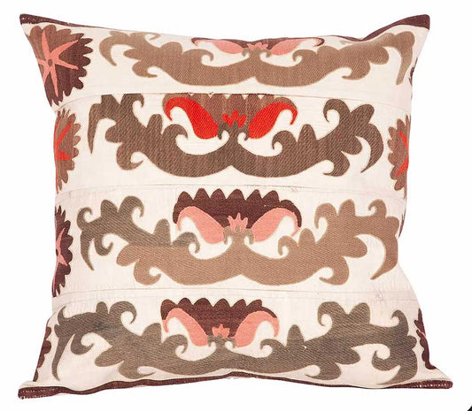 Vintage Embroidered Suzani Accent Pillow