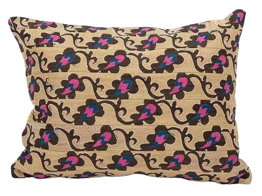 Vintage Suzani Ikat Hand Embroidered Pillow