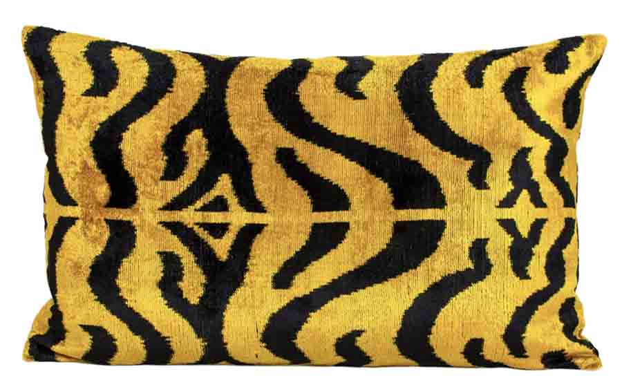 Silk Velvet Ikat Accent Pillow